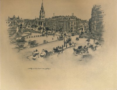 「トラファルガー広場」、1903 年 作： Mortimer L Menpes