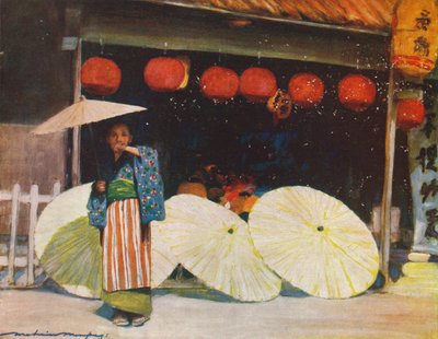 「傘と商業」、c1887、1901 作： Mortimer L Menpes