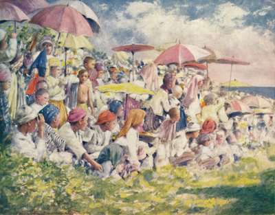 「ボートレースを見る」、1903 作： Mortimer L Menpes