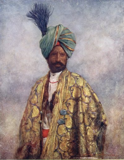カシミールの兵士（カラーリトグラフ 作： Mortimer Ludington Menpes
