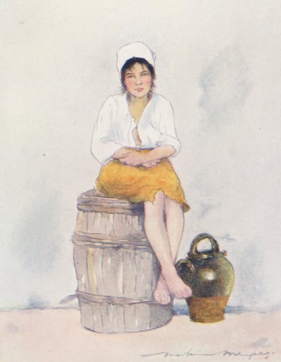 小さな水運び（カラーリトグラフ） 作： Mortimer Ludington Menpes