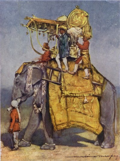 カラーリトグラフで見る象の姿 作： Mortimer Ludington Menpes