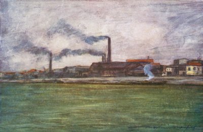 工場の煙突 作： Mortimer Ludington Menpes