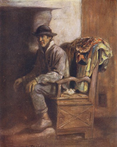 イングル・ヌックにて（カラーリトグラフ） 作： Mortimer Ludington Menpes