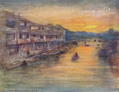 大運河、大阪、1887年、1901年 作： Mortimer Ludington Menpes