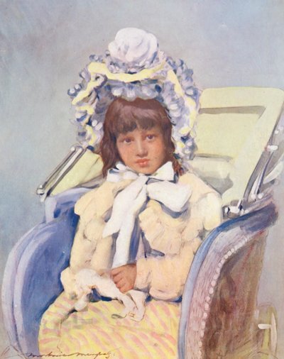 世界の子供たちアメリカ人、看護婦付き（カラーリトグラフ） 作： Mortimer Ludington Menpes