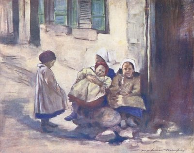 世界の子供たちブルトン、ある家族（カラーリトグラフ） 作： Mortimer Ludington Menpes