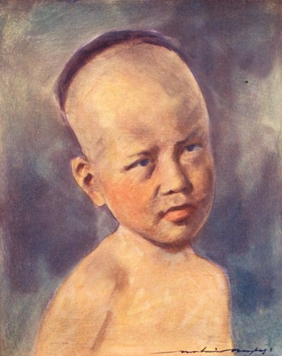 世界の子供たちビルマの赤ちゃん（カラーリトグラフ） 作： Mortimer Ludington Menpes