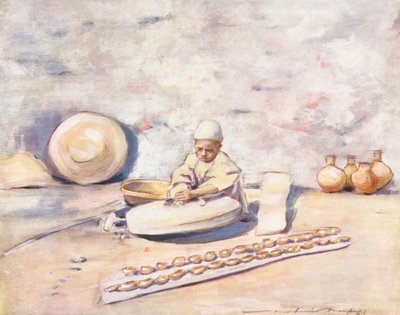 世界の子供たちカシミア、ザ・ポッター（カラーリトグラフ） 作： Mortimer Ludington Menpes