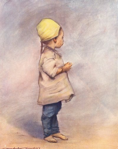 世界の子供たち中国の少女（カラーリトグラフ） 作： Mortimer Ludington Menpes