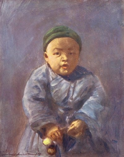 世界の子供たちチャイニーズ、リトルファッティ（カラーリトグラフ） 作： Mortimer Ludington Menpes
