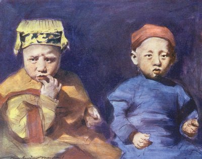 世界の子供たち中国語、天空の双子（カラーリトグラフ） 作： Mortimer Ludington Menpes