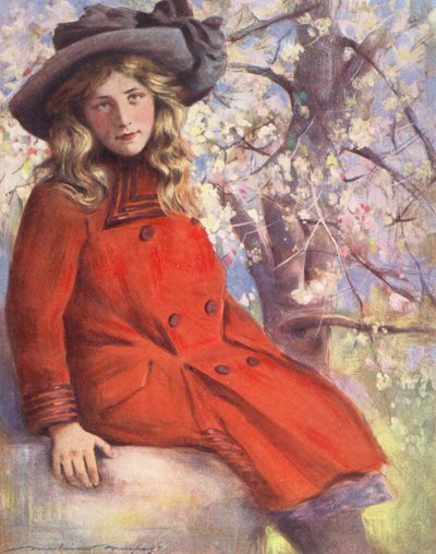 世界の子供たち英語、5月の花（カラーリトグラフ） 作： Mortimer Ludington Menpes