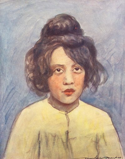 世界の子供たちイタリア、フィアンメッタ（カラーリトグラフ） 作： Mortimer Ludington Menpes