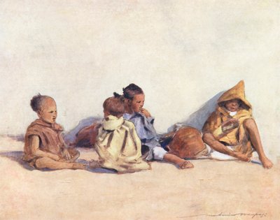 世界の子供たちムーア人、遊ぶ（カラーリトグラフ） 作： Mortimer Ludington Menpes
