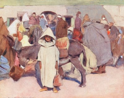 世界の子供たちムーア人、タンジールにて（カラーリトグラフ） 作： Mortimer Ludington Menpes