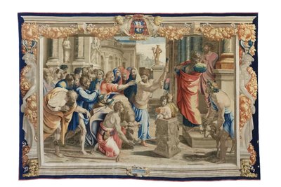 リストリの生け贄 1630年頃（ラファエロの漫画のタペストリー） 作： Mortlake Tapestry Manufactory