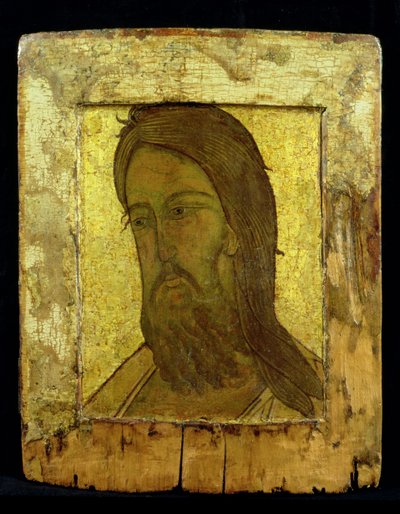 洗礼者聖ヨハネのアイコン、1500年頃（金箔とパネル上のテンペラ） 作： Moscow School