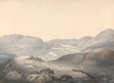 モーダッハ川とグウィニオン川の合流点、バーマス湾 作： Moses Griffith