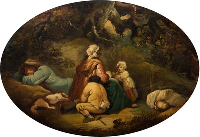 風景の中のジプシー、1804年。 作： Moses Haughton