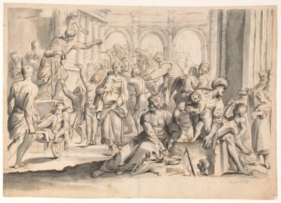 施しを配る聖ロクス 作： Moses Ter Borch