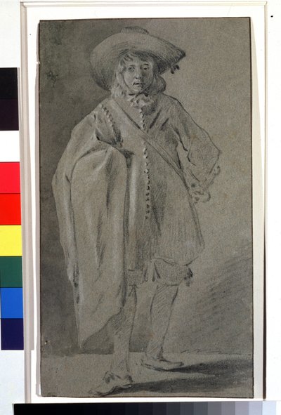 自画像、1660年頃（紙にグリザイユ） 作： Moses Ter Borch