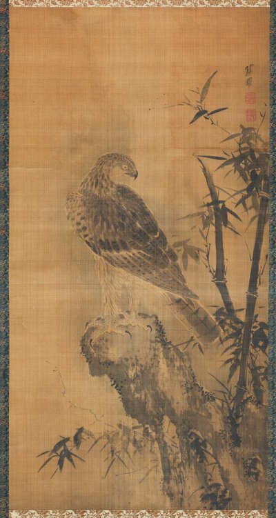 岩の上のタカ 作： Mu Zhang