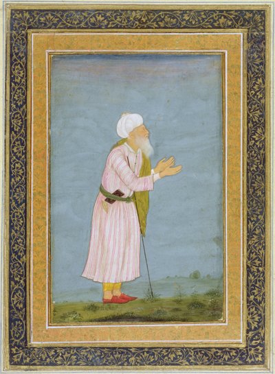 スモールクライヴアルバムからのイスラム教徒の宗教図（紙に不透明なトイレ） 作： Mughal School