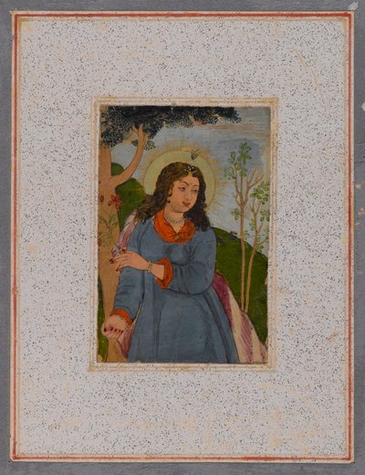 エンジェル、1675年以降（紙にトイレ） 作： Mughal School