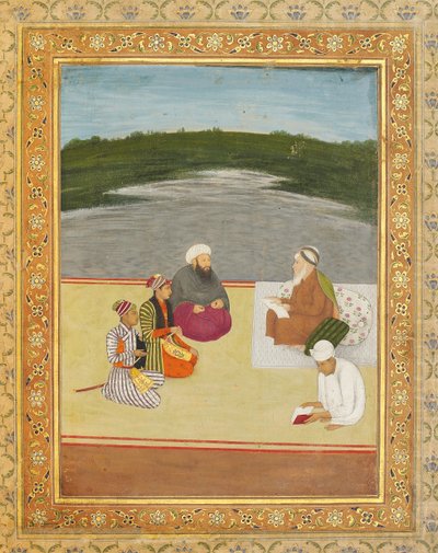 17世紀後半から18世紀初頭に学んだ男性と王子の間の議論 作： Mughal School