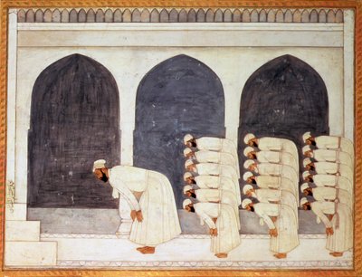 Folio.38a大規模なCliveアルバム、ムガール、1720年頃の金曜の祈りを導くモスクのモーグル王子 作： Mughal School