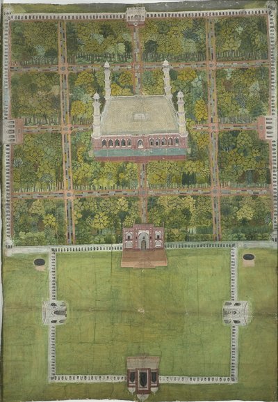 ラホールのジャハンギルス廟、1770 作： Mughal School