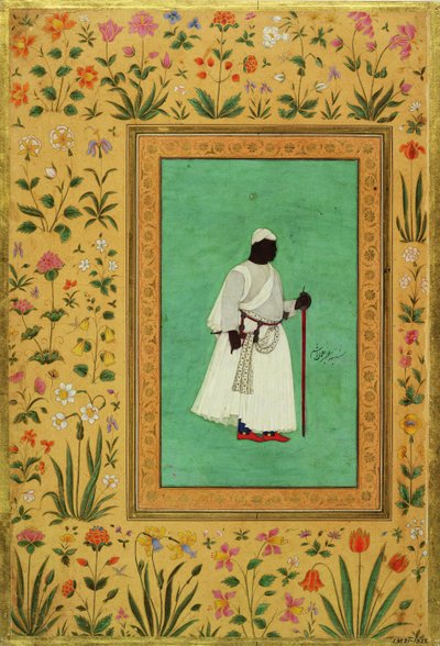 Ahmadnagerのマリクアンバー（1548-1626）、1605-27年頃 作： Mughal School