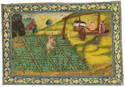 牧歌的なシーン 作： Mughal School