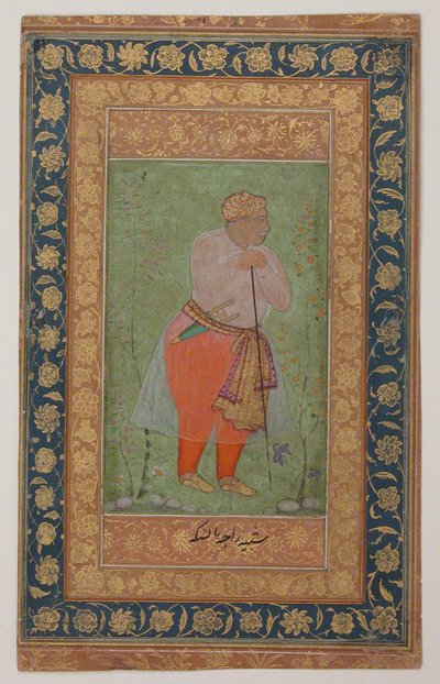琥珀のラジャ・マン・シン1世 1590年頃（紙にインク、不透明水彩、金彩 作： Mughal School
