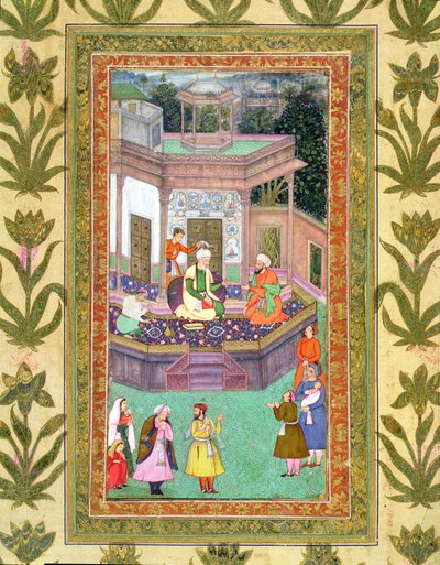 スモールクライヴアルバムからのカジー（紙に不透明なトイレ） 作： Mughal School