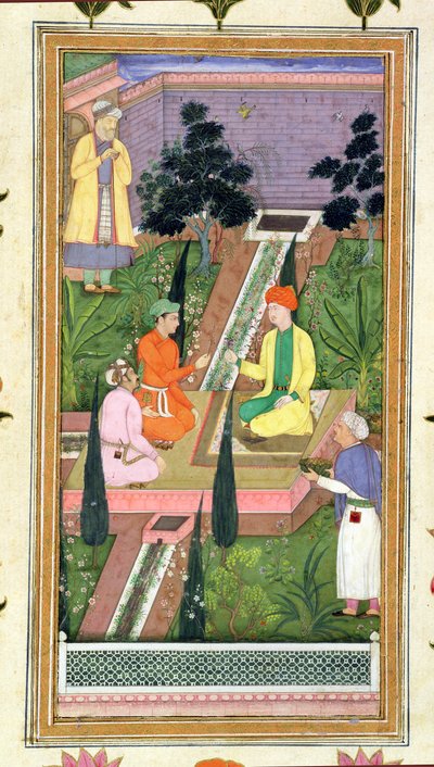 クライヴアルバムのウォーターガーデン 作： Mughal School