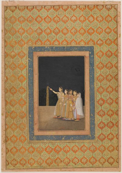 花火で遊ぶ女官たち 作： Muhammad Afzal
