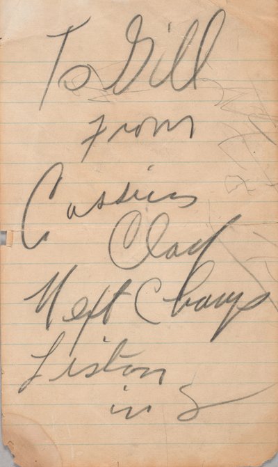カシアス・クレイのサイン、1963年。 作： Muhammad Ali