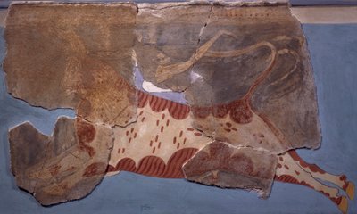 闘牛場、ティリント宮殿のフレスコ画、ミケーネ文明 作： Mycenaean