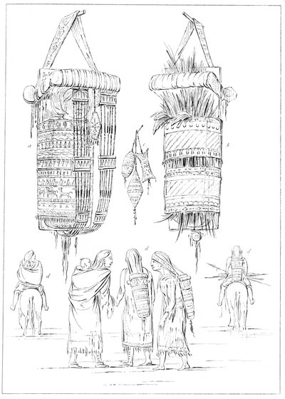 スークレードルと子供を運ぶ方法、1841年。 作： Myers and Co