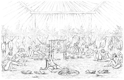 薬の男とティーピーのインテリア、1841年。 作： Myers and Co