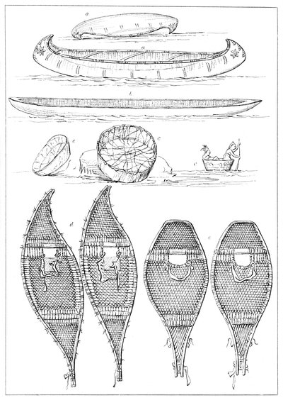 スーカヌーとチペワスノーシュー、1841年。 作： Myers and Co