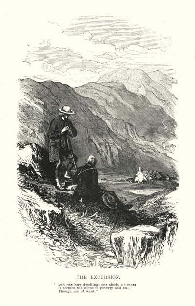 ウィリアム・ワーズワースエクスカージョン」（エングレービング 作： Myles Birket (after) Foster
