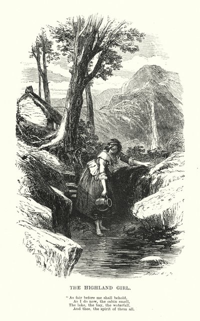 ウィリアム・ワーズワースハイランド・ガール」（彫刻 作： Myles Birket (after) Foster