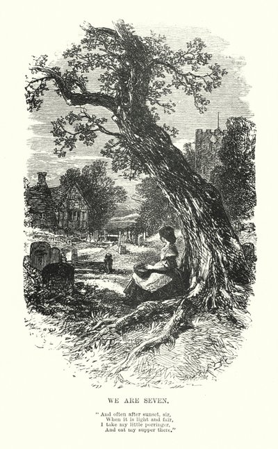 ウィリアム・ワーズワースわれわれは7人だ」（エングレービング 作： Myles Birket (after) Foster