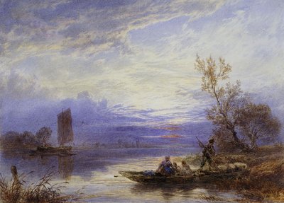 日没時のフェリー 作： Myles Birket Foster