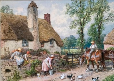 道端での出会い田舎道のカモ 作： Myles Birket Foster