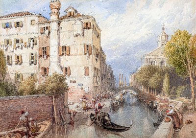 ヴェネツィアの運河（水彩画） 作： Myles Birket Foster