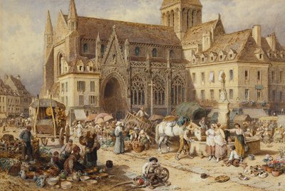 Gervaise、Falaise：Market Day、 作： Myles Birket Foster